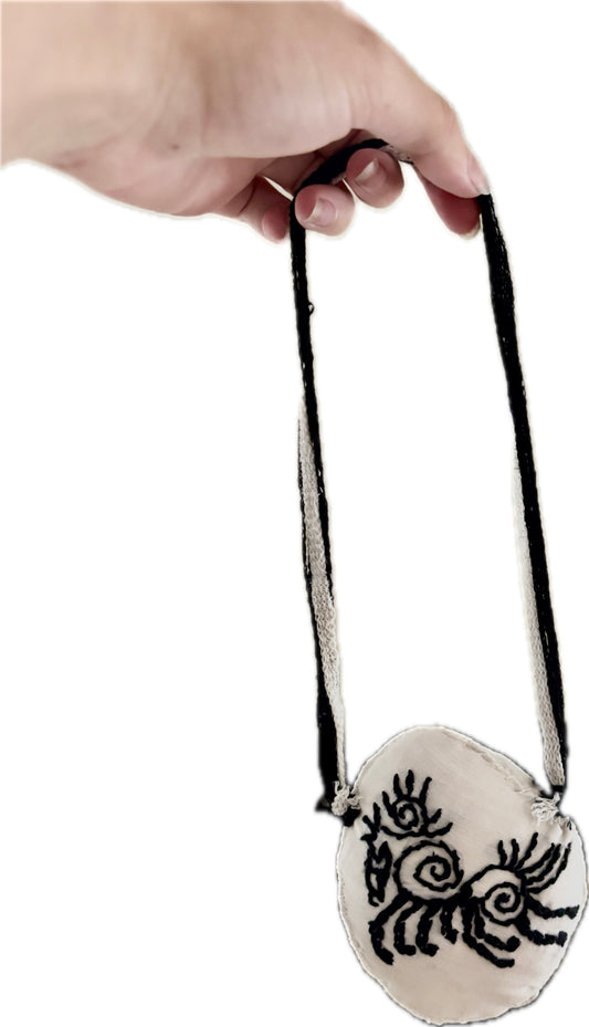 Custom Embroidered Decorative Hanging Art for Doors, Gallery Walls Featuring Sleipnir Norse Mythology In black and white