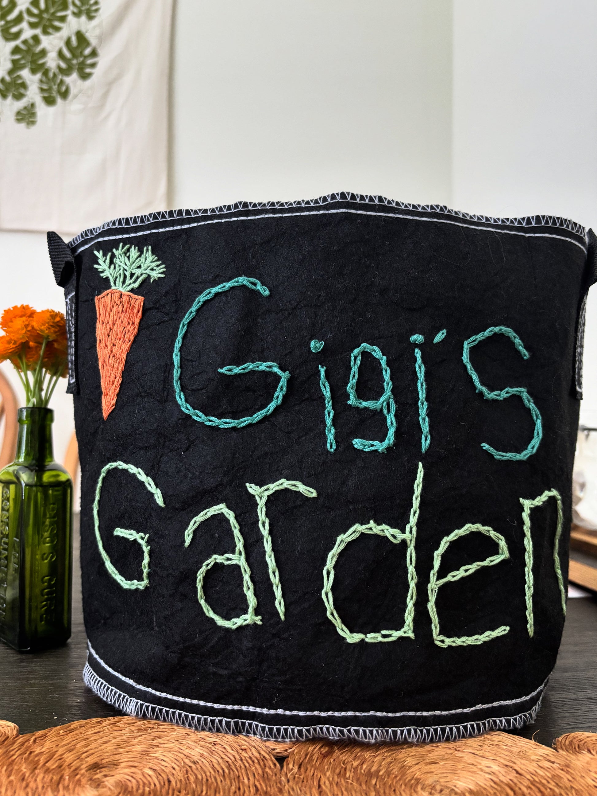 cloth plant pots Custom Embroidered Plant Cloth Pot - Perfect Gift for Gardeners, Choose your design!